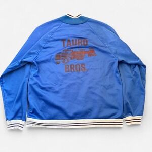 True Vintage Chain stitched Tauro Bros Road Boss Bomber Jacket Blue Track Jacket